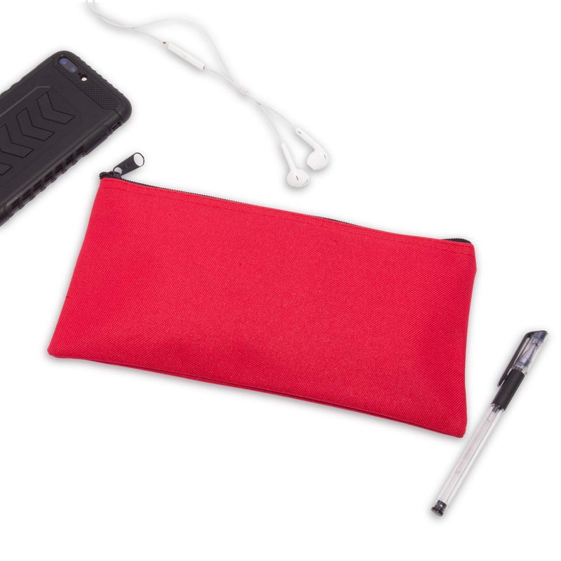 DALIX Zipper Bank Deposit Money Bags Cash Coin Pouch 6 Pack in Red - Image 2
